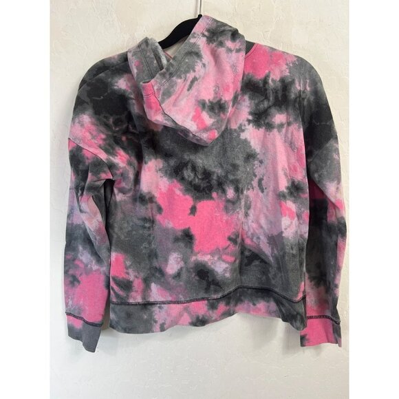 Justice Girls Large Hot Pink Black Grey Tie Die Glitter Logo Hoodie Sweatshirt B - Picture 5 of 7